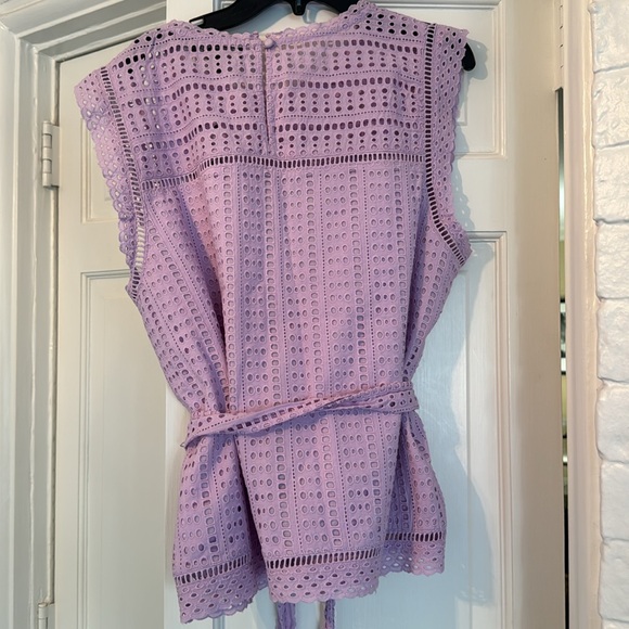 Banana Republic lilac eyelet tie waist blouse - Picture 5 of 5
